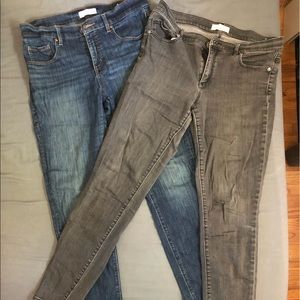 LOFT modern skinny jeans sz 29 sz 8 gray & blue